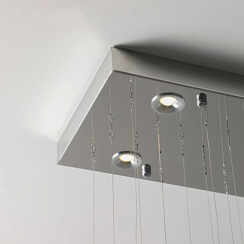 Suspension LED moderne de luxe en cristal avec fleur pour la maison et le restaurant