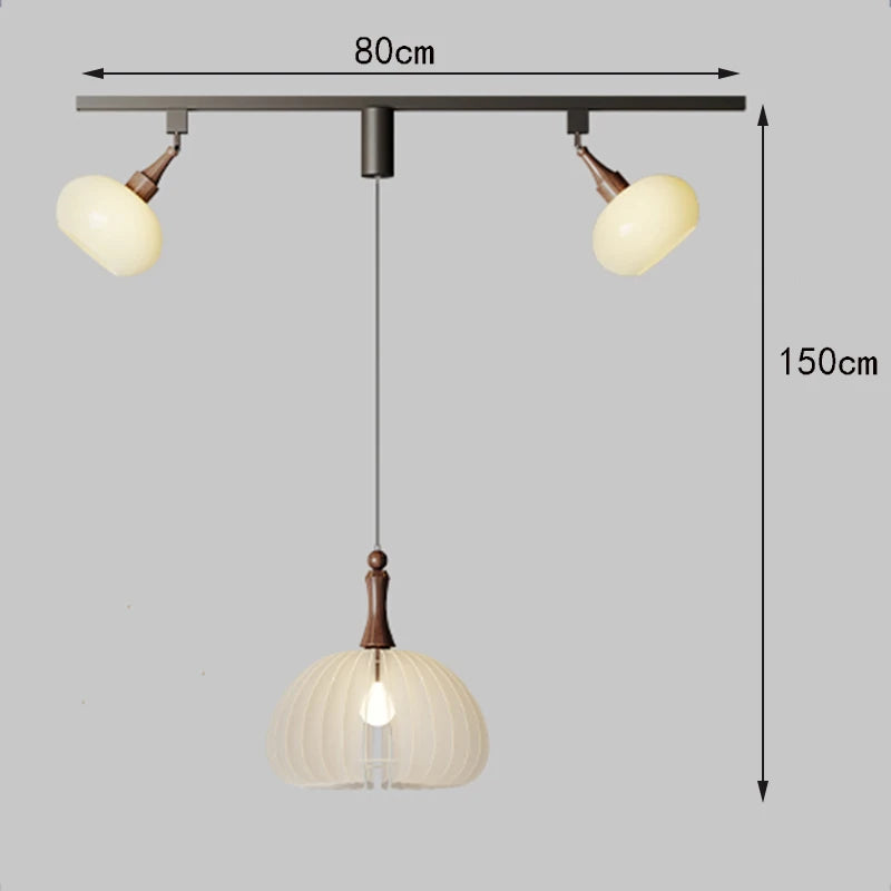 Lustre suspendu à plusieurs lampes en verre dépoli moderne Émile