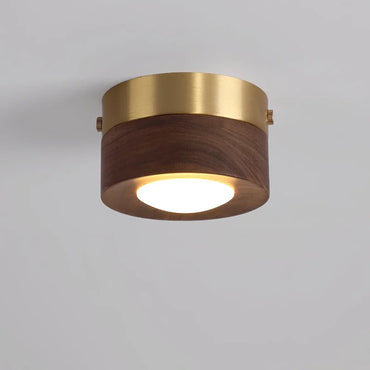 Spot de plafond à LED en noyer Anouk