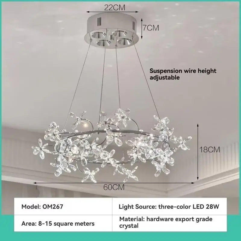 Camille Suspension Guirlande en Cristal Français Lampe de Chambre de Princesse