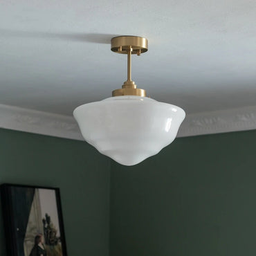 Suspension Élodie en verre avec finition cuivre