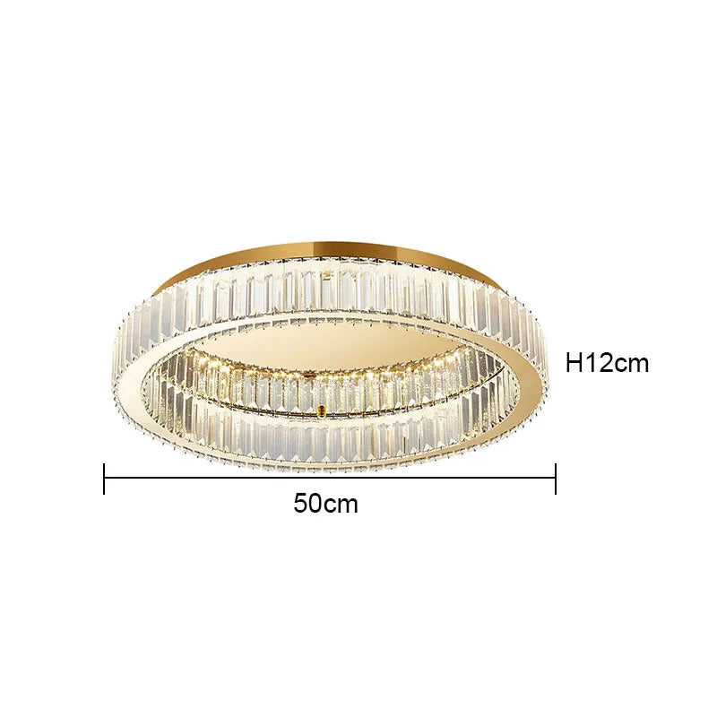 Juliette Modern Gold Crystal Round Ceiling Chandelier LED