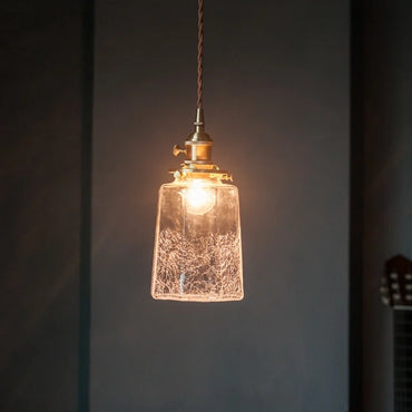Élise Vintage Cracked Glass Copper LED Pendant Lamp Loft Style