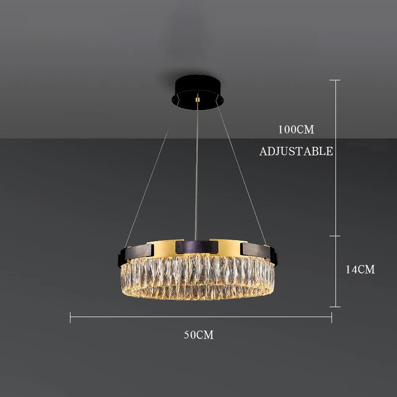 Lustre LED moderne en cristal Camille, lampe suspendue de luxe pour salon, salle à manger et chambre à coucher