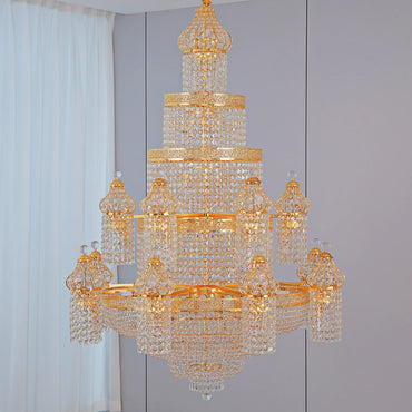 Lustre en cristal Isabelle Palace, luminaire de luxe pour escalier en duplex