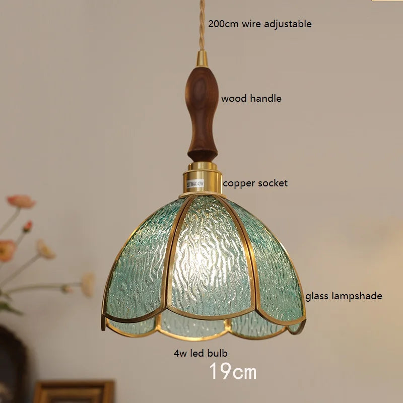 Suspension en verre cuivré style vintage Camille