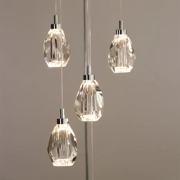 Lustre suspendu Sophie Crystal Nordic pour escalier