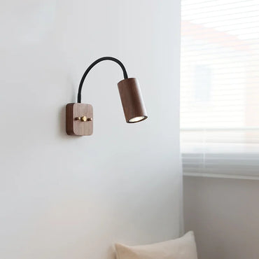 Élodie Walnut Wood LED Wall Lamp 30cm