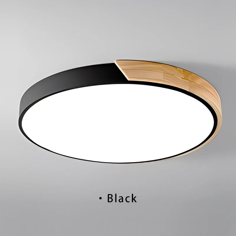 Plafonnier LED circulaire en bois Camille Nordic Macaron