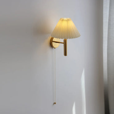 Amélie White Umbrella Copper LED Wall Lamp Japan Style