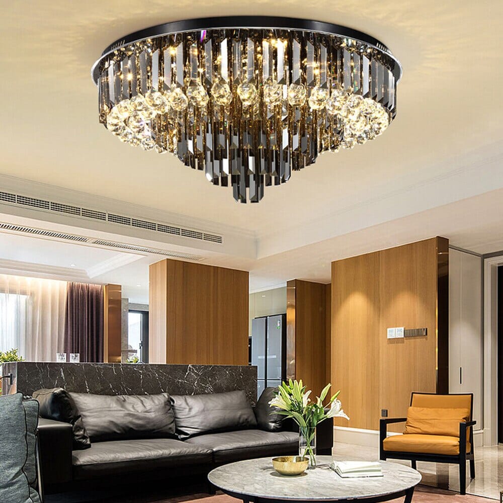 Madeleine Meridian Black Crystal Chandelier