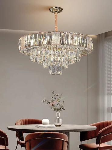 Lustre suspendu en cristal de luxe Genève pour salles à manger et salons