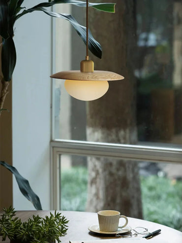Sophie Noyer Nid Suspension LED Lampe de Plafond Globe en Bois