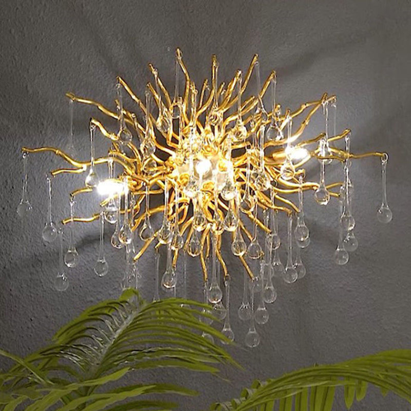 Margot Icy Branch Crystal Gold Wall Lamp