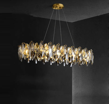 Lustre Elodie Crystal Leaf Nordic de luxe