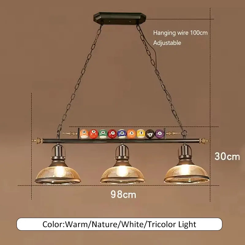 Lustre LED Sophie Nordic Rétro Billard Suspension