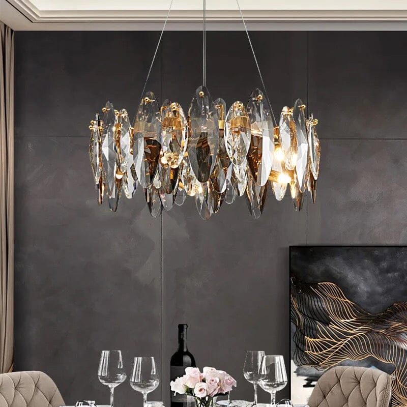 Lustre Elodie Crystal Leaf Nordic de luxe