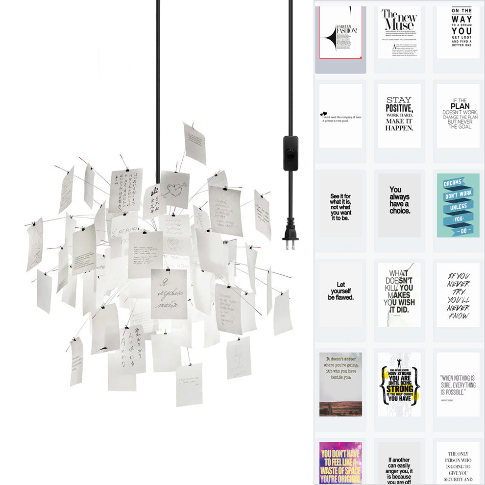 Élise Paper Art Plug-In Hanging Chandelier