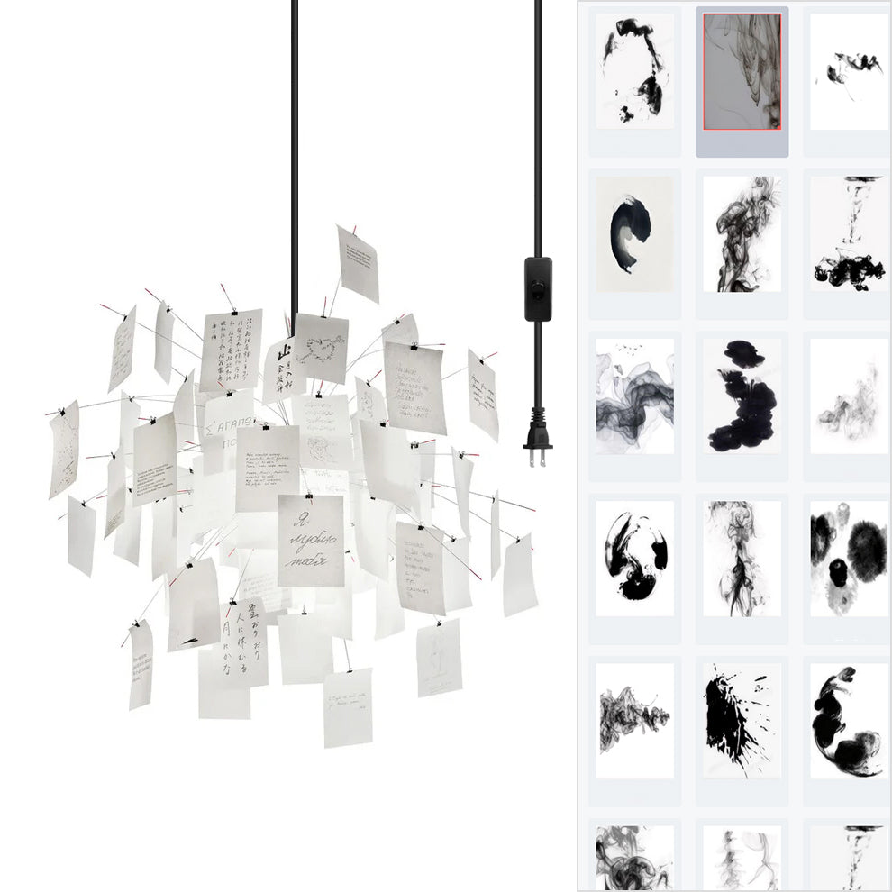 Élise Paper Art Plug-In Hanging Chandelier