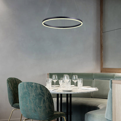 Lustre LED multianneau Madeleine en noir