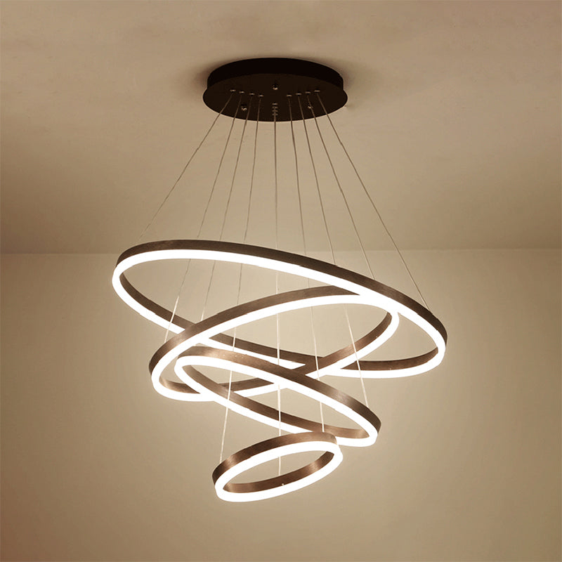 Lustre LED multianneau Madeleine en noir