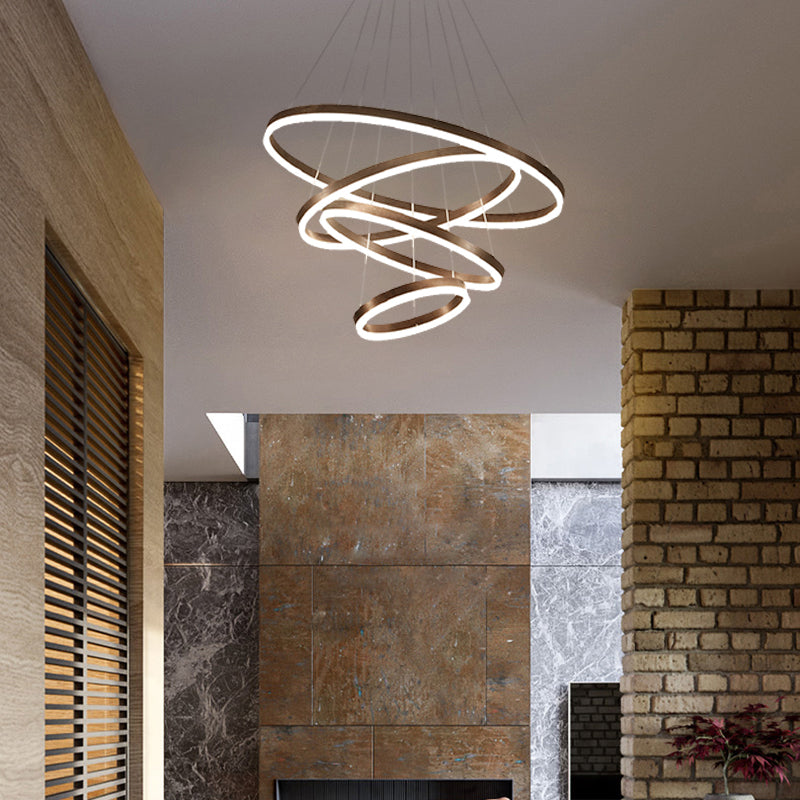 Lustre LED multianneau Madeleine en noir