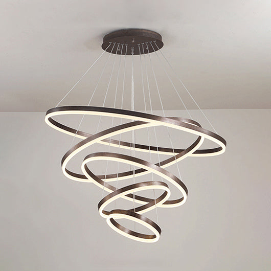 Lustre LED multianneau Madeleine en noir