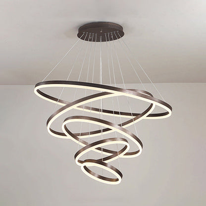 Lustre LED multianneau Madeleine en noir