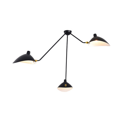 Plafonnier Élise en métal noir moderne bec de canard 2/3/5 lumières