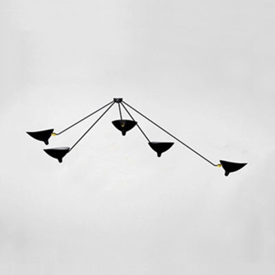 Plafonnier Élise en métal noir moderne bec de canard 2/3/5 lumières