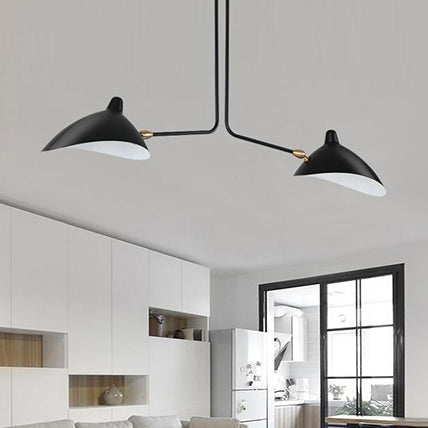 Plafonnier Élise en métal noir moderne bec de canard 2/3/5 lumières