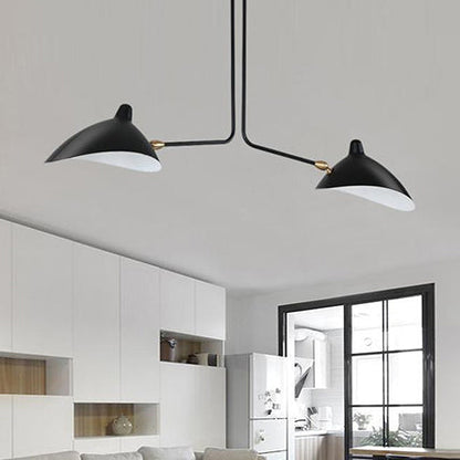 Plafonnier Élise en métal noir moderne bec de canard 2/3/5 lumières