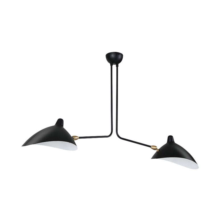 Plafonnier Élise en métal noir moderne bec de canard 2/3/5 lumières