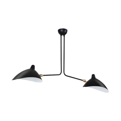 Plafonnier Élise en métal noir moderne bec de canard 2/3/5 lumières