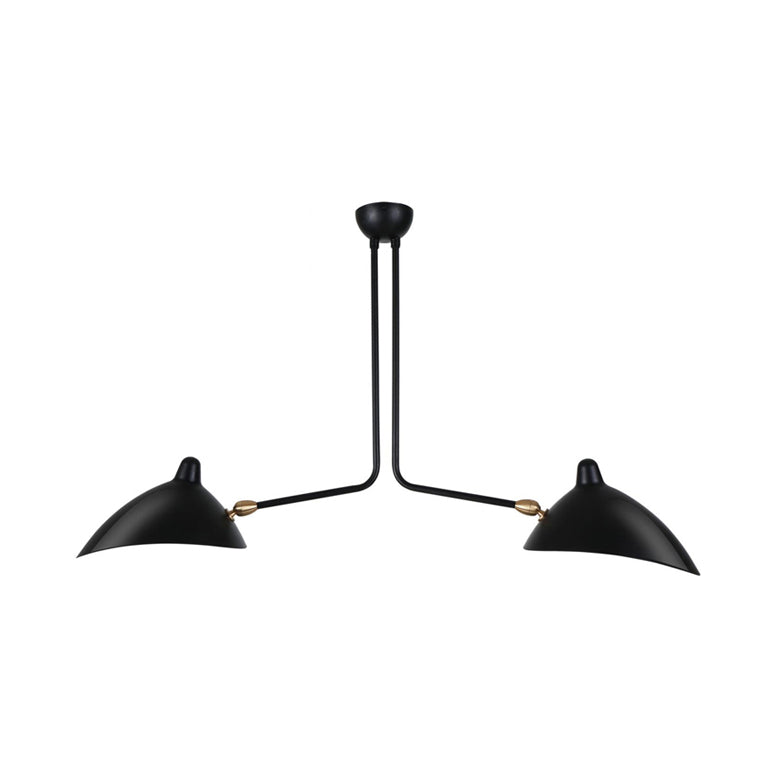 Plafonnier Élise en métal noir moderne bec de canard 2/3/5 lumières