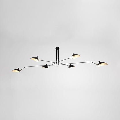 Plafonnier Élise en métal noir moderne bec de canard 2/3/5 lumières