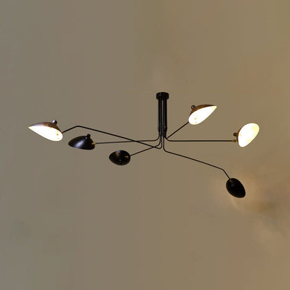 Plafonnier Élise en métal noir moderne bec de canard 2/3/5 lumières