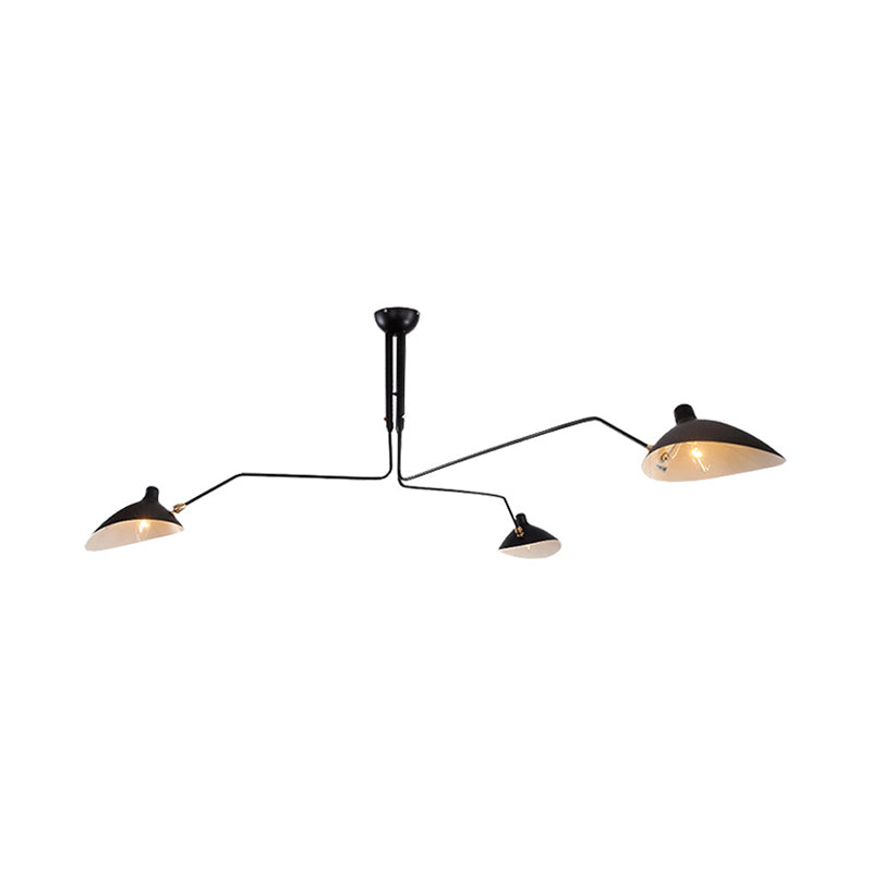 Plafonnier Élise en métal noir moderne bec de canard 2/3/5 lumières