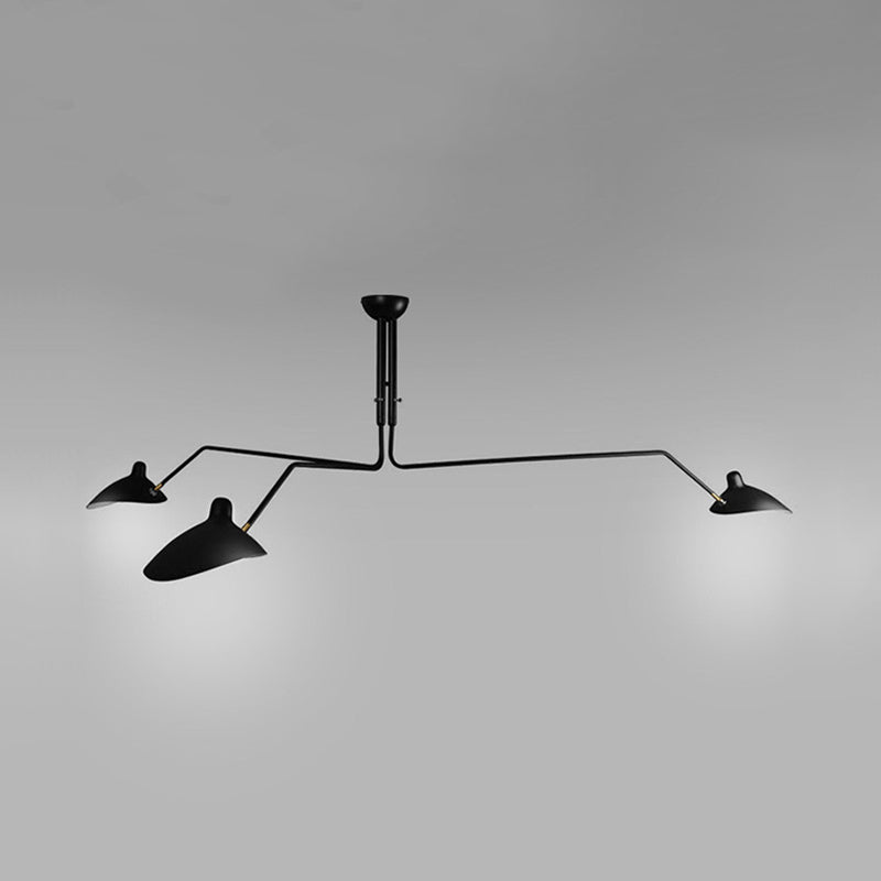 Plafonnier Élise en métal noir moderne bec de canard 2/3/5 lumières