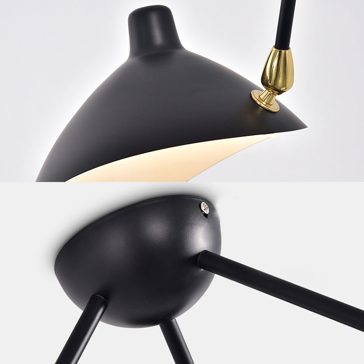 Plafonnier Élise en métal noir moderne bec de canard 2/3/5 lumières