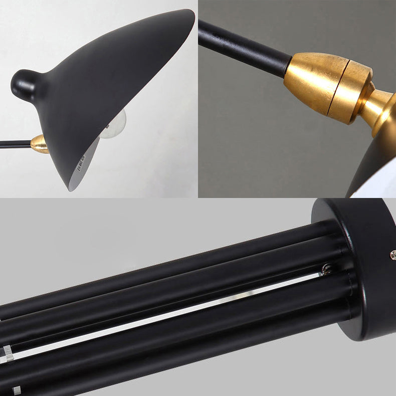 Plafonnier Élise en métal noir moderne bec de canard 2/3/5 lumières