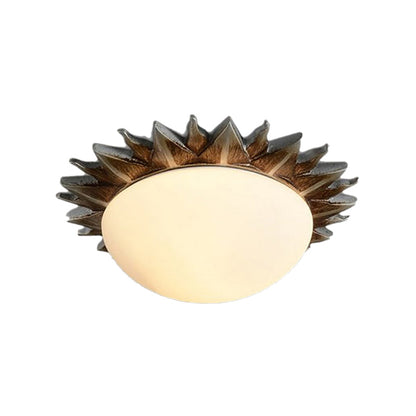 Plafonnier Geneviève Vintage Sunburst en verre opale