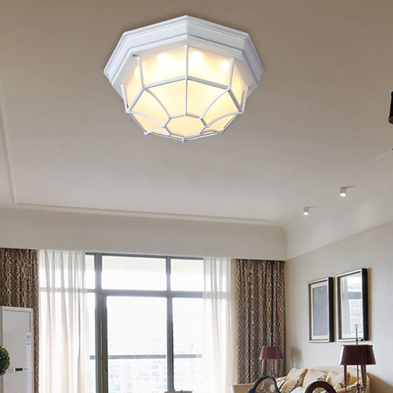 Plafonnier LED Isabelle en verre dépoli géométrique