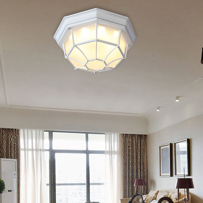 Plafonnier LED Isabelle en verre dépoli géométrique