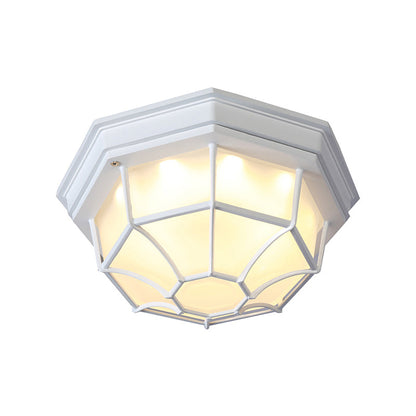 Plafonnier LED Isabelle en verre dépoli géométrique