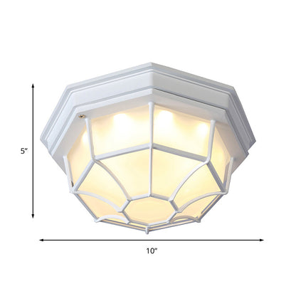 Plafonnier LED Isabelle en verre dépoli géométrique