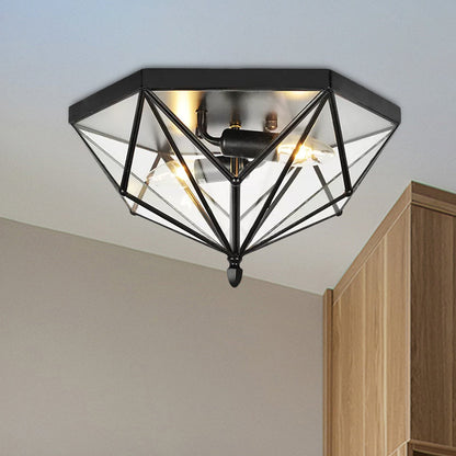 Plafonnier Sophie Vintage Polyhedron en verre