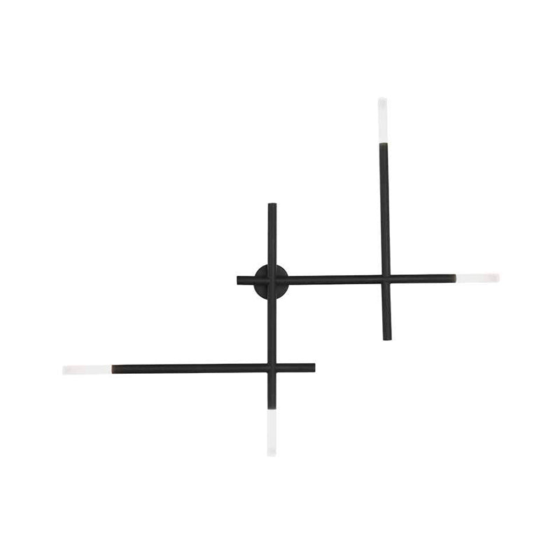 Applique murale Camille Crossed Lines finition noir/or avec 4 LED