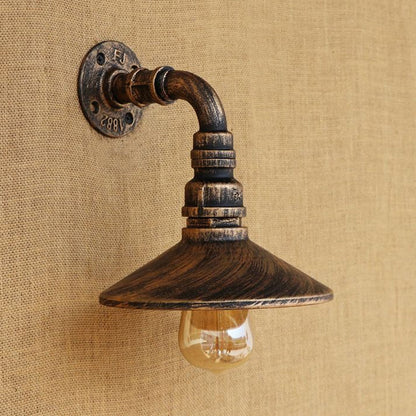 Aurélie Conic Shade Steampunk Wall Sconce Brass/Black
