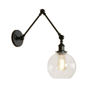 Delphine Industrial Globe Swing Arm Wall Light